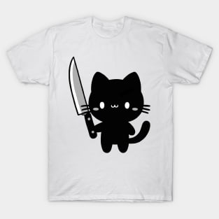 black cat with a knife T-Shirt